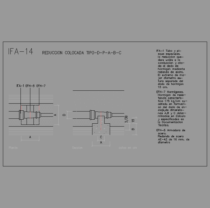 Bloque Autocad Reducción colocada